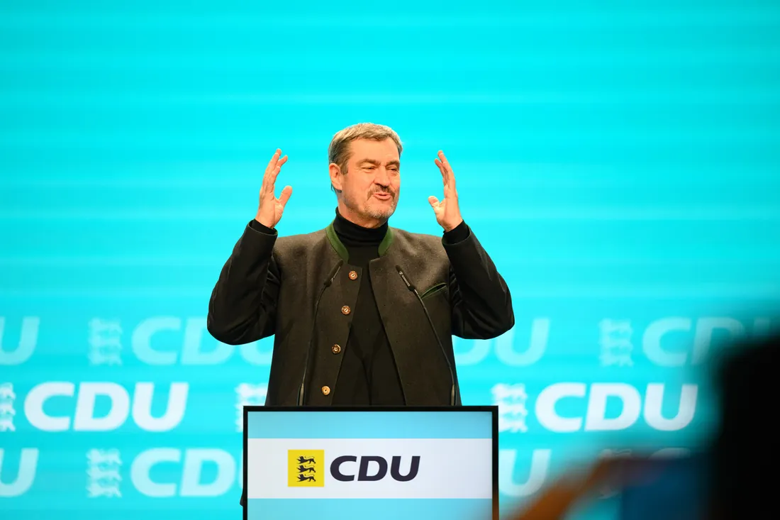 Markus Söder während seiner Rede auf dem CDU-Landesparteitag – Heidelberg, 6. Dezember 2025